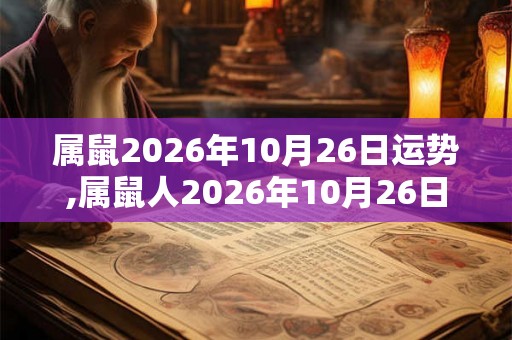 属鼠2026年10月26日运势,属鼠人2026年10月26日财运,生肖鼠2026年10月26日运势