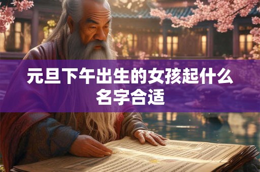 元旦下午出生的女孩起什么名字合适
