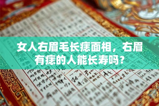 女人右眉毛长痣面相，右眉有痣的人能长寿吗？