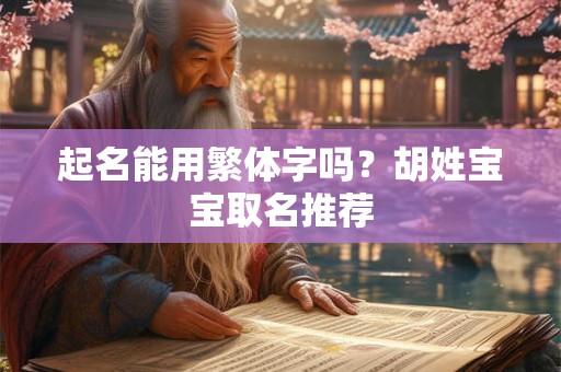 起名能用繁体字吗？胡姓宝宝取名推荐