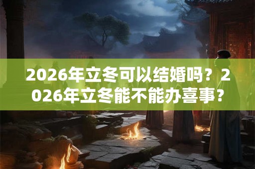 2026年立冬可以结婚吗?2026年立冬能不能办喜事? 2026年立冬可以结婚吗?2026年立冬能不能办喜事?