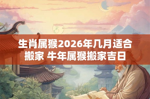生肖属猴2026年几月适合搬家 牛年属猴搬家吉日