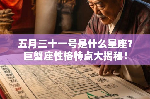 五月三十一号是什么星座？巨蟹座性格特点大揭秘！