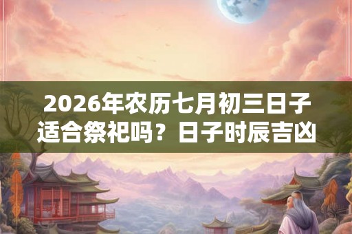 2026年农历七月初三日子适合祭祀吗？日子时辰吉凶如何？