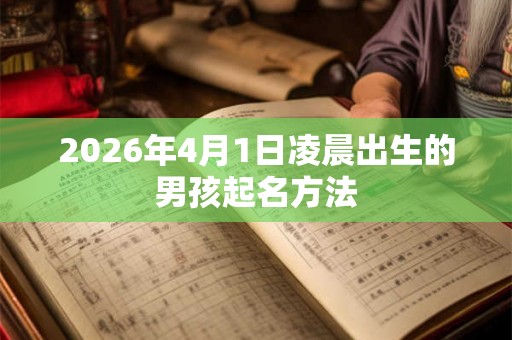 2026年4月1日凌晨出生的男孩起名方法