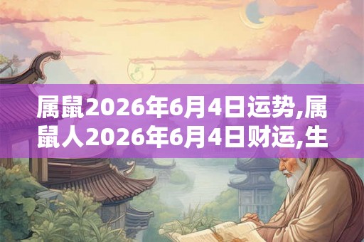 属鼠2026年6月4日运势,属鼠人2026年6月4日财运,生肖鼠2026年6月4日运势