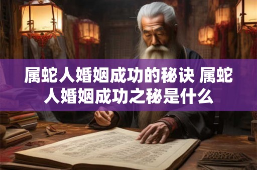 属蛇人婚姻成功的秘诀 属蛇人婚姻成功之秘是什么