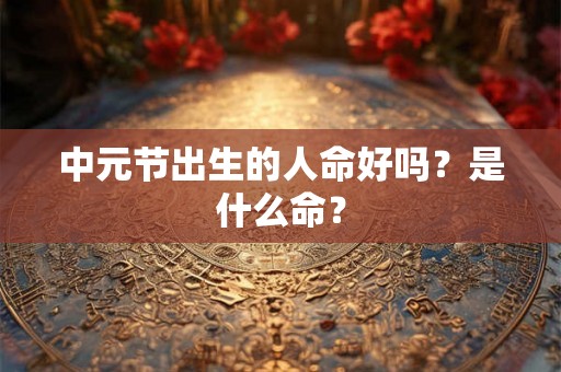 中元节出生的人命好吗？是什么命？