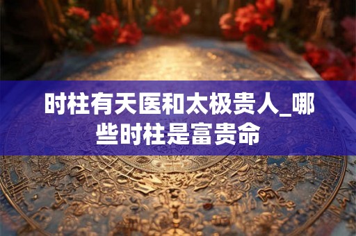 时柱有天医和太极贵人_哪些时柱是富贵命