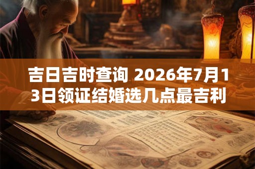 吉日吉时查询 2026年7月13日领证结婚选几点最吉利