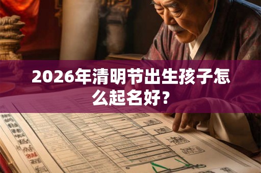 2026年清明节出生孩子怎么起名好？