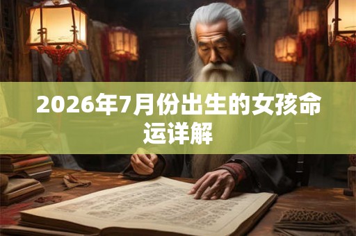 2026年7月份出生的女孩命运详解
