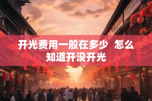 开光费用一般在多少  怎么知道开没开光