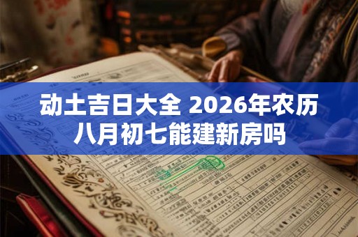 动土吉日大全 2026年农历八月初七能建新房吗