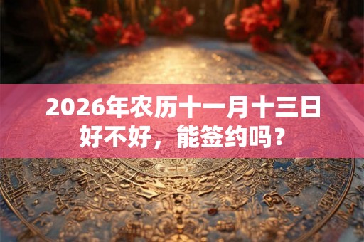 2026年农历十一月十三日好不好，能签约吗？