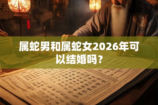 属蛇男和属蛇女2026年可以结婚吗？