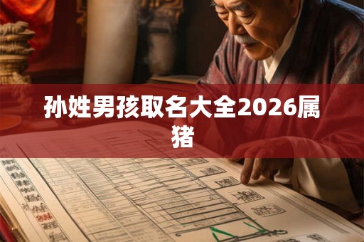 孙姓男孩取名大全2026属猪