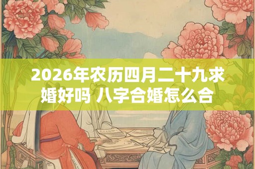2026年农历四月二十九求婚好吗 八字合婚怎么合