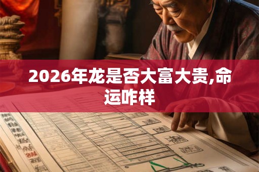 2026年龙是否大富大贵,命运咋样 2026年龙是否大富大贵,命运咋样