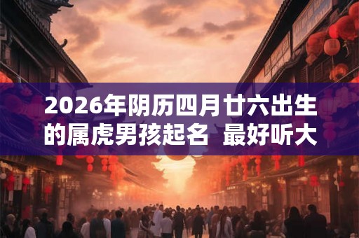 2026年阴历四月廿六出生的属虎男孩起名  最好听大气的名字