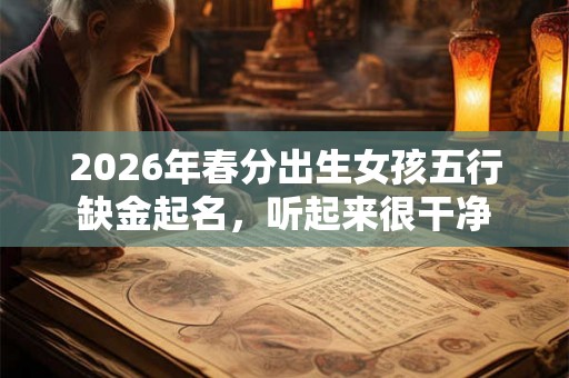 2026年春分出生女孩五行缺金起名，听起来很干净