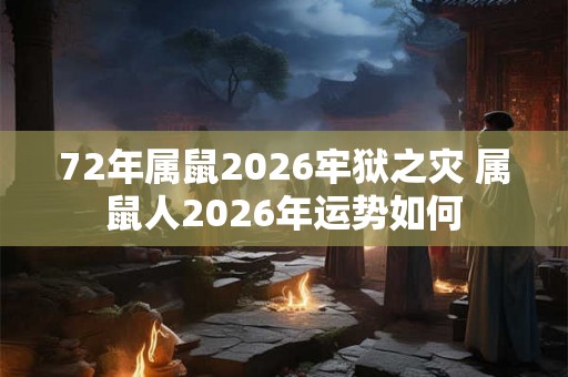 72年属鼠2026牢狱之灾 属鼠人2026年运势如何