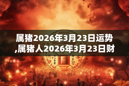 属猪2026年3月23日运势,属猪人2026年3月23日财运,生肖猪2026年3月23日运势