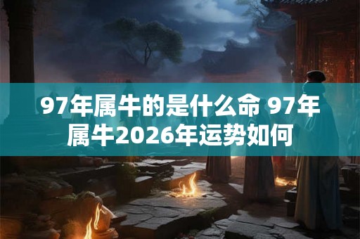 97年属牛的是什么命 97年属牛2026年运势如何