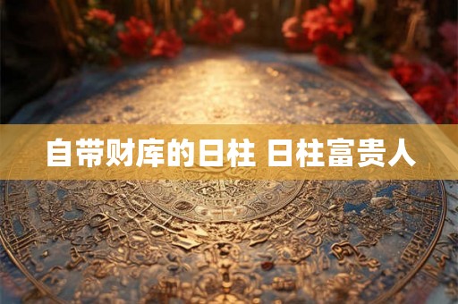 自带财库的日柱 日柱富贵人