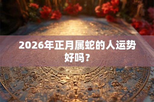 2026年正月属蛇的人运势好吗？