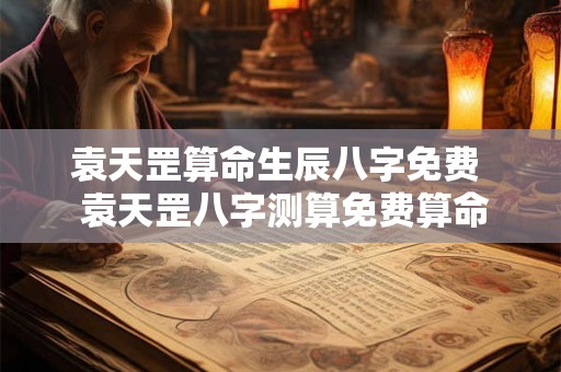 袁天罡算命生辰八字免费  袁天罡八字测算免费算命