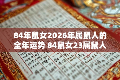 84年鼠女2026年属鼠人的全年运势 84鼠女23属鼠人运势如何 84年鼠女2026年属鼠人的全年运势 84鼠女23属鼠人运势如何