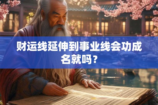 财运线延伸到事业线会功成名就吗？
