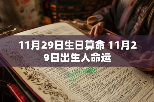 11月29日生日算命 11月29日出生人命运