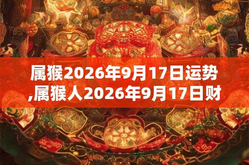 属猴2026年9月17日运势,属猴人2026年9月17日财运,生肖猴2026年9月17日运势 属猴2026年9月17日运势,属猴人2026年9月17日财运,生肖猴2026年9月17日运势