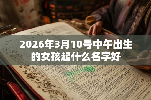 2026年3月10号中午出生的女孩起什么名字好 2026年3月10号中午出生的女孩起什么名字好