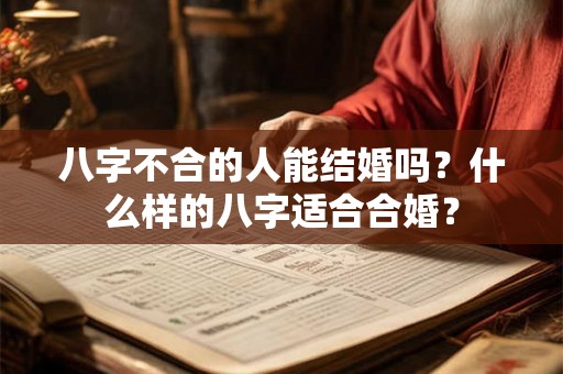 八字不合的人能结婚吗？什么样的八字适合合婚？