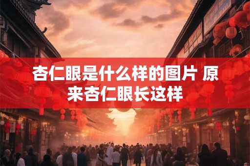杏仁眼是什么样的图片 原来杏仁眼长这样