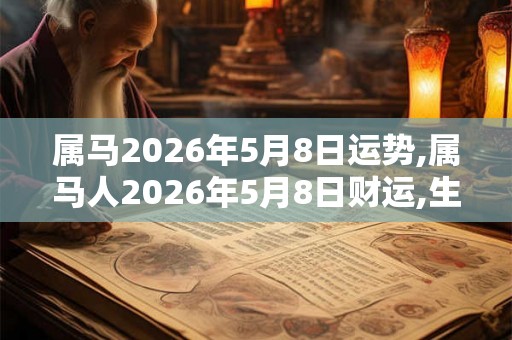 属马2026年5月8日运势,属马人2026年5月8日财运,生肖马2026年5月8日运势