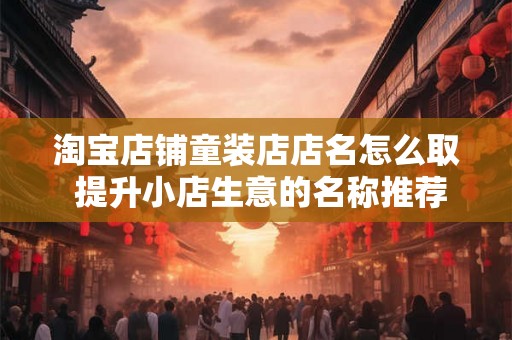 淘宝店铺童装店店名怎么取 提升小店生意的名称推荐