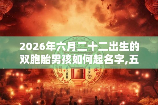 2026年六月二十二出生的双胞胎男孩如何起名字,五行属什么? 2026年六月二十二出生的双胞胎男孩如何起名字,五行属什么?