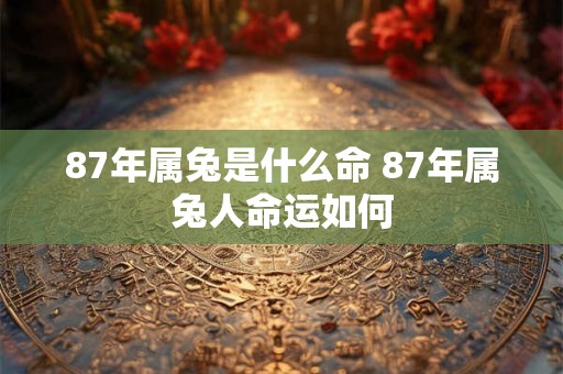 87年属兔是什么命 87年属兔人命运如何