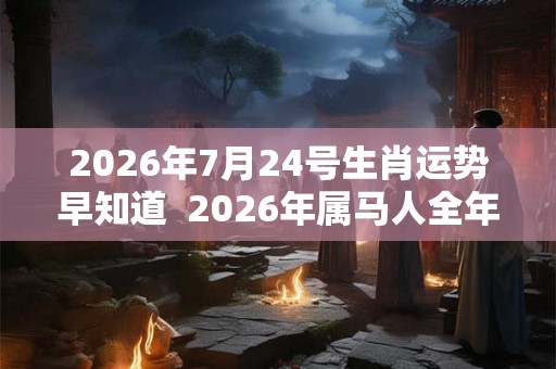 2026年7月24号生肖运势早知道  2026年属马人全年运势