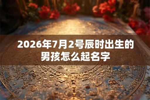 2026年7月2号辰时出生的男孩怎么起名字