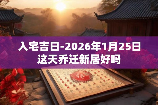 入宅吉日-2026年1月25日这天乔迁新居好吗
