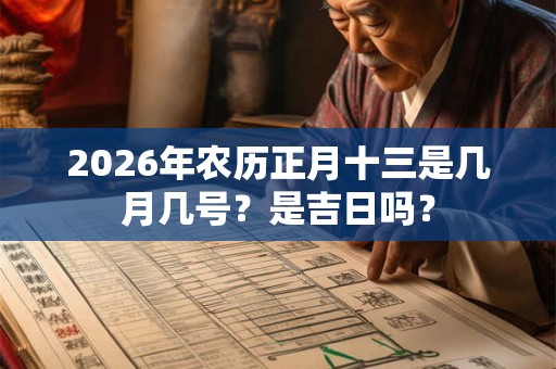 2026年农历正月十三是几月几号？是吉日吗？