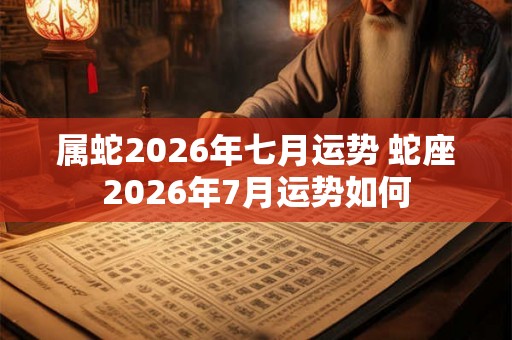 属蛇2026年七月运势 蛇座2026年7月运势如何