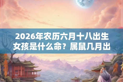 2026年农历六月十八出生女孩是什么命？属鼠几月出生好？