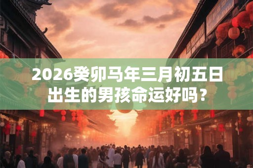 2026癸卯马年三月初五日出生的男孩命运好吗? 2026癸卯马年三月初五日出生的男孩命运好吗?
