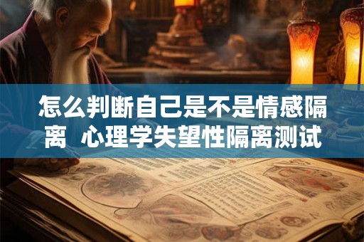怎么判断自己是不是情感隔离  心理学失望性隔离测试